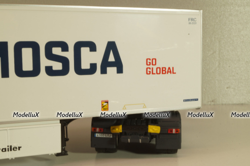 Mercedes-Benz Actros MP4 with semi trailer "EL Mosca" 2021, white, Camiones Españoles Nº 16, Salvat 1:43