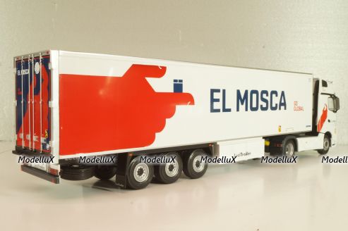 Mercedes-Benz Actros MP4 with semi trailer "EL Mosca" 2021, white, Camiones Españoles Nº 16, Salvat 1:43