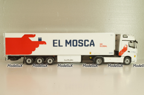 Mercedes-Benz Actros MP4 with semi trailer "EL Mosca" 2021, white, Camiones Españoles Nº 16, Salvat 1:43