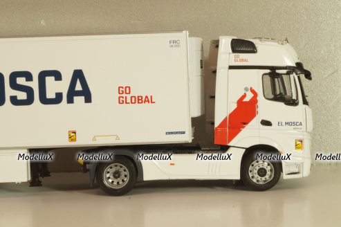 Mercedes-Benz Actros MP4 with semi trailer "EL Mosca" 2021, white, Camiones Españoles Nº 16, Salvat 1:43