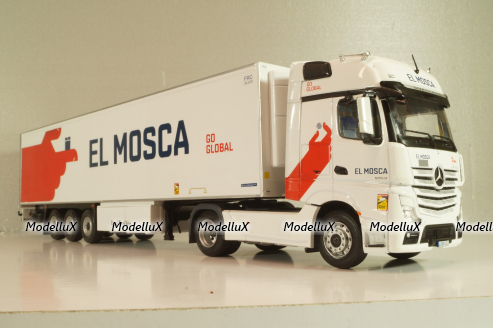 Mercedes-Benz Actros MP4 with semi trailer "EL Mosca" 2021, white, Camiones Españoles Nº 16, Salvat 1:43