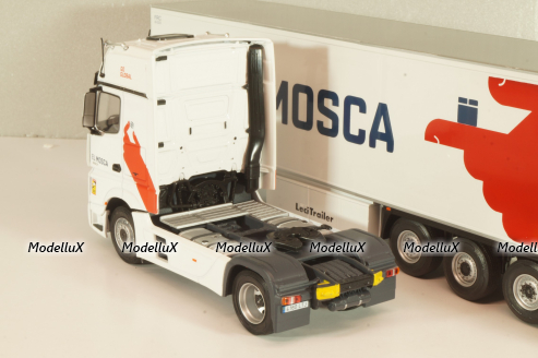 Mercedes-Benz Actros MP4 with semi trailer "EL Mosca" 2021, white, Camiones Españoles Nº 16, Salvat 1:43