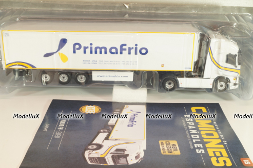 VOLVO FH tractor with semi trailer "Prima Frio" 2020, white, Camiones Españoles Nº 15, Salvat 1:43