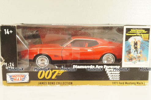 Ford Mustang Mach I from movie James Bond "Diamonds are Forever" 1971, red, 79851, Motor Max 1:24