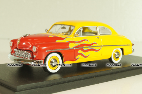 Mercury Club Coupe Street Rod 1949, yellow/red, Universal Hobbies 1:43
