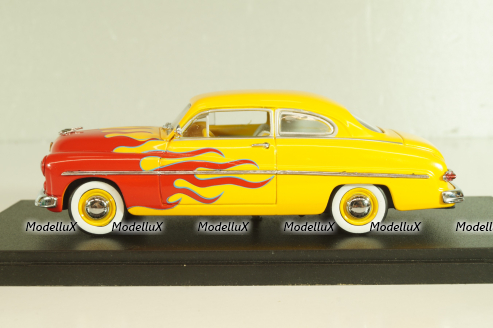 Mercury Club Coupe Street Rod 1949, yellow/red, Universal Hobbies 1:43
