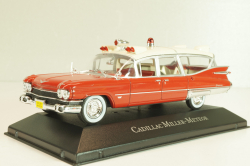 Cadillac Miller-Meteor Ambulance 1959, red/white, 7495002, Atlas Ambulance Cars Collection #2 1:43