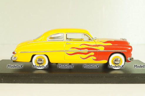 Mercury Club Coupe Street Rod 1949, yellow/red, Universal Hobbies 1:43