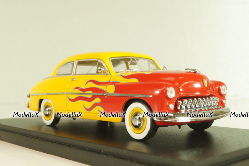 Mercury Club Coupe Street Rod 1949, yellow/red, Universal Hobbies 1:43