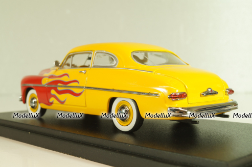 Mercury Club Coupe Street Rod 1949, yellow/red, Universal Hobbies 1:43