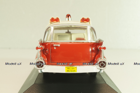 Cadillac Miller-Meteor Ambulance 1959, red/white, 7495002, Atlas Ambulance Cars Collection #2 1:43