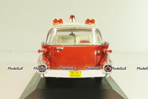 Cadillac Miller-Meteor Ambulance 1959, red/white, 7495002, Atlas Ambulance Cars Collection #2 1:43