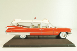 Cadillac Miller-Meteor Ambulance 1959, red/white, 7495002, Atlas Ambulance Cars Collection #2 1:43