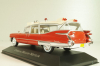 Cadillac Miller-Meteor Ambulance 1959, red/white, 7495002, Atlas Ambulance Cars Collection #2 1:43