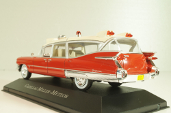 Cadillac Miller-Meteor Ambulance 1959, red/white, 7495002, Atlas Ambulance Cars Collection #2 1:43
