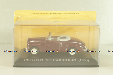 Peugeot 203 Cabriolet 1953, maroon, Altaya 1:43