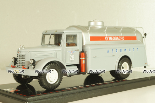 ТЗА-8-200 Аэрофлот, топливозаправочный автомобиль на шасси Яаз-200, завода "Красный молот" серый/серебристый, TR4833, TruckTyr 1:43