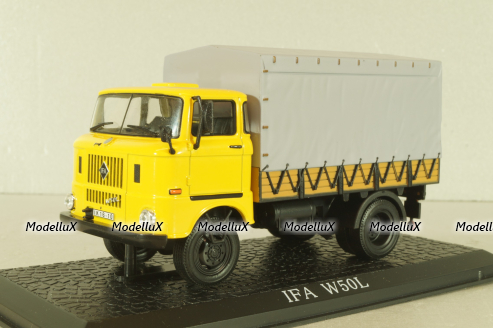 IFA W50L truck 1965, yellow/grey, 7167101, Atlas 1:43