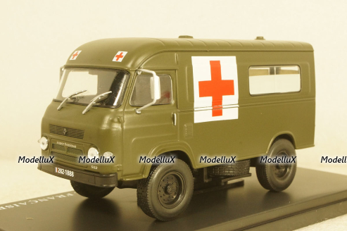 Renault SG2 2E 4x4 Van Sanitaire Ambulance 1968, Hachette 1:43
