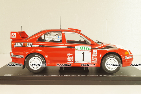 Mitsubishi Lancer EVO VI, #1 Rally New Zealand 1999, Makinen/Mannisenmaki, red, G113U014, WRC Collection, Hachette 1:24