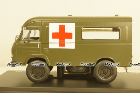 Renault SG2 2E 4x4 Van Sanitaire Ambulance 1968, Hachette 1:43