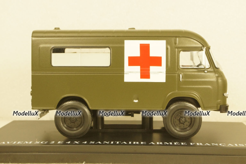 Renault SG2 2E 4x4 Van Sanitaire Ambulance 1968, Hachette 1:43