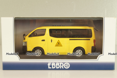 Nissan NV350 Caravan School bus 2012 light/yellow, 45597, Ebbro 1:43