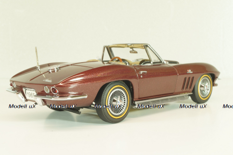 Chevrolet Corvette (C2) Convertible 1965, maroon, Danbury Mint 1:24