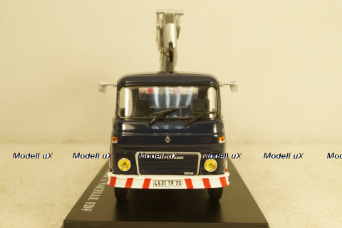 Saviem SG4 R35 EDF Truck Grane GRU Elevatore, blue, 1969, Hachette 1:43