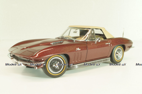 Chevrolet Corvette (C2) Convertible 1965, maroon, Danbury Mint 1:24