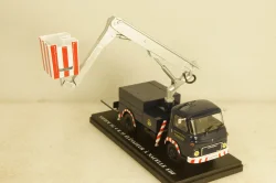 Saviem SG4 R35 EDF Truck Grane GRU Elevatore, blue, 1969, Hachette 1:43
