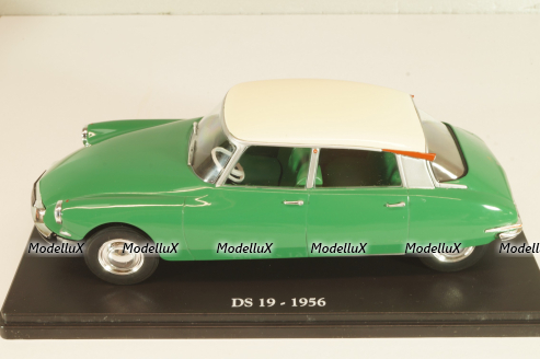 Citroen DS 19 1956, green/white roof, Hachette, 1:24 Уценка!