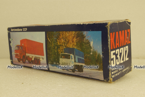 Камаз-53212 бортовой, на резине красный/серый, Арек 1:43