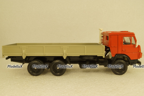Камаз-53212 бортовой, на резине красный/серый, Арек 1:43