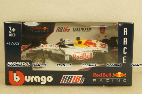Red Bull F1 RB16B HONDA RA620H TEAM RED BULL RACING, BU38055-38155VT-WHITE, Bburago 1:43