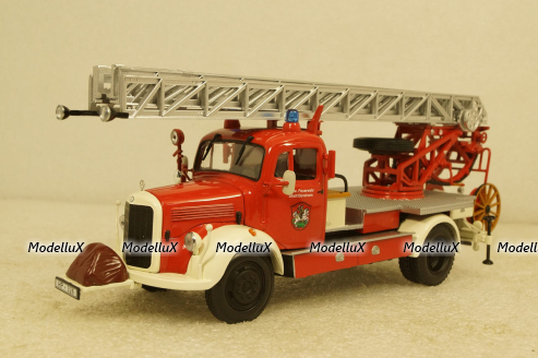Mercedes L3500  DL17 Feuerwehr Bensheim 1950 red/white, 439350081, Minichamps 1:43