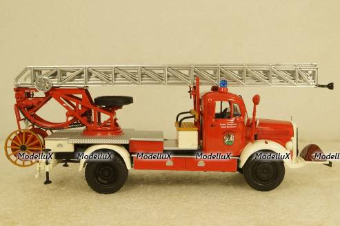 Mercedes L3500  DL17 Feuerwehr Bensheim 1950 red/white, 439350081, Minichamps 1:43