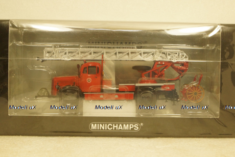 Mercedes L3500 DL17, Feuerwehr Bensheim, 1950, Drehleiter, 439350080, Minichamps 1:43