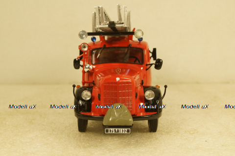 Mercedes L3500 DL17, Feuerwehr Bensheim, 1950, Drehleiter, 439350080, Minichamps 1:43
