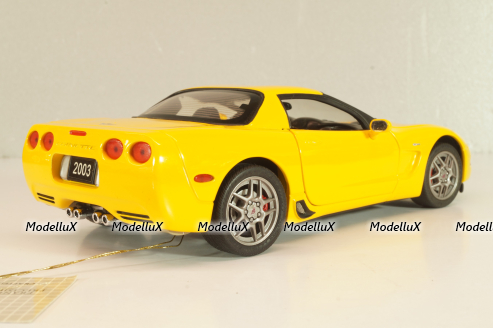 Chevrolet Corvette Z06 (C5) 50th Anniversary 2003, yellow, B11C474, Franklin Mint 1:24