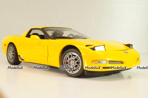 Chevrolet Corvette Z06 (C5) 50th Anniversary 2003, yellow, B11C474, Franklin Mint 1:24