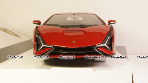 LAMBORGHINI SIAN FKP 37 HYBRID 2020 red, Burago 1:18