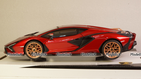 LAMBORGHINI SIAN FKP 37 HYBRID 2020 red, Burago 1:18