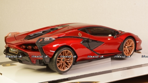 LAMBORGHINI SIAN FKP 37 HYBRID 2020 red, Burago 1:18