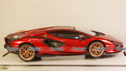 LAMBORGHINI SIAN FKP 37 HYBRID 2020 red, Burago 1:18