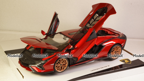 LAMBORGHINI SIAN FKP 37 HYBRID 2020 red, Burago 1:18