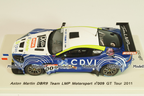 Aston Martin DBR9 #009 GT Tour 2011, blue, SF027, Spark 1:43