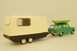 Москвич-426 зеленый с прицепом Дача, Фирма Досуг 1:43