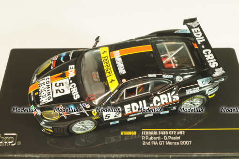 Ferrari F430 GT2 #52 2nd FIA GT Monza 2007, black, IXO 1:43