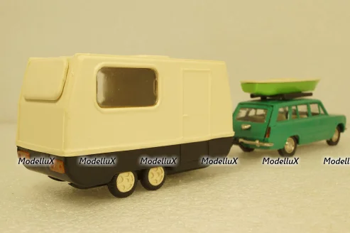 Ваз-2102 зеленый с прицепом Дача, Фирма Досуг 1:43